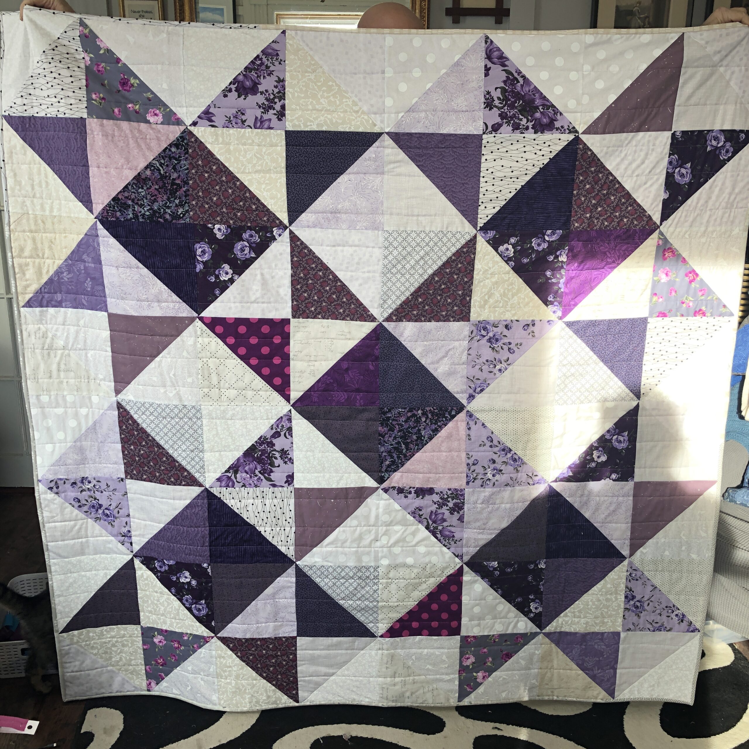Purple Stargazer quilt